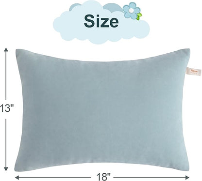 BEDSUM 2 Pack Pillows, 13"x18" Microfiber Pillow for Travel, Pets, Soft and Machine Washable Small Pillows for Neck, Wrist, and Knee Comfort, Sea Green