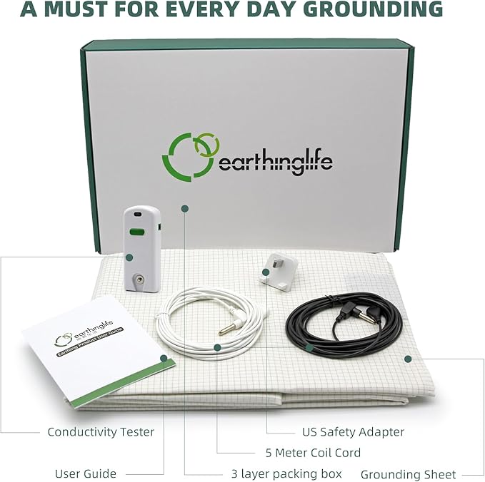 Grounding Fitted Sheet Kit Connect to The Earth's Energy 18inch Depth Pocket Grounding Bed Sheets for Earthing