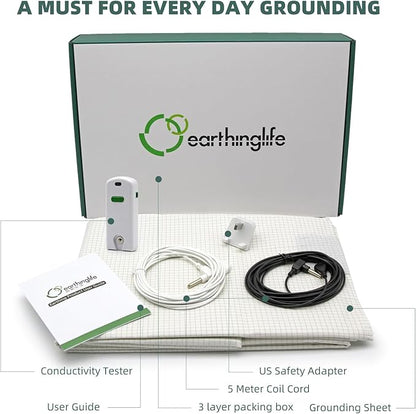 Grounding Fitted Sheet Kit Connect to The Earth's Energy 18inch Depth Pocket Grounding Bed Sheets for Earthing