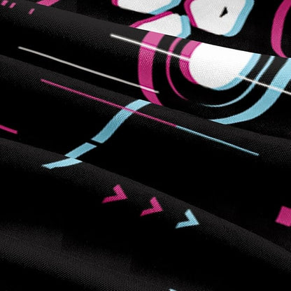 Gaming Controller Duvet Cover Set - Black Gamepad Bedding Set with Pink & Blue Stitched Design, Comforter Cover & Pillowcases Twin Size for Gamer Boys & Girls Room, Modern Cool Gaming Theme