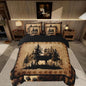 Feelyou Cute Deer Comforter Set with Sheets 7 Piece King Size for Girls Boys Kids Deer Hunting Bed in a Bag Room Decorative Bear Paw Print Tree Pattern Bedding Set Exotic Style Brown Bed Set