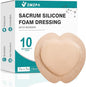 Sacral Foam Dressing, Sacrum Silicone Foam Dressing with Border, 7x7 Large Bandage for Bed Sores On Buttocks, Super Absorbent Pressure Sore Prevention Pads, Waterproof & Breathable Wound Dressing (10)