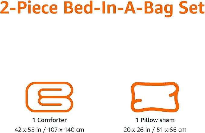 Amazon Basics 2 Piece Microfiber Kid's Comforter and Pillow Sham Set, Toddler, Light Pink, Solid