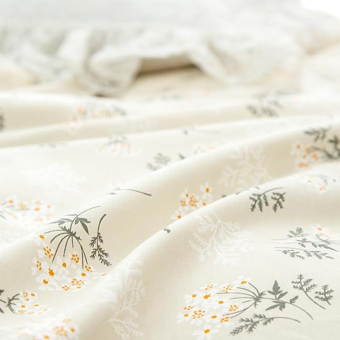 Jane yre Floral Duvet Cover Twin 3 Pieces Bedding Set Brushed Microfiber Twin Garden Style Flower Pattern Flower Twin Duvet Cover, with Zipper Closure, Luxury Soft Breathable Comfy