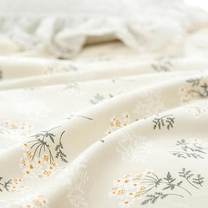 Jane yre Floral Duvet Cover Twin 3 Pieces Bedding Set Brushed Microfiber Twin Garden Style Flower Pattern Flower Twin Duvet Cover, with Zipper Closure, Luxury Soft Breathable Comfy