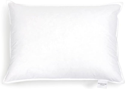 Bokser Home White Duck Feather & Down Bed Pillows – Queen Size (U.S. Standard), 2 Pack, Medium Support, Luxury Hotel-Style Sleeping Pillows