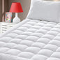 Twin Size Quilted Fitted Mattress Pad Cover with Deep Pocket Fitted 8" - 21", Ultra Soft and Comfortable, Breathable (White, Twin)