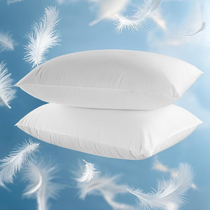Hungarian White Goose Down Pillows King Size 80% Goose Down 20% Goose Feather 1050+ Fill Power with 100% Cotton Shell Plush Bed Pillows (20"X36", Pack of 2)