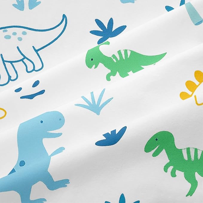 Dinosaur Duvet Cover Sets Full Size for Kids Boys Girls Teens, Cute Cartoon Comforter Cover with 1 Duvet Cover 79x90 Inches and 2 Pillowcases 20x26 Inches (Full,No Comforter)
