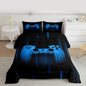 Feelyou Boys Gamer Comforter Set Toddler Size Bedding Set for Kids Gaming Comforter Blue Black Video Games Gamepad Room Decor for Teens Child Super Soft Geometric Duvet Quilted Son Grandson Gift