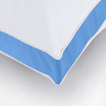 Utopia Bedding Bed Pillows for Sleeping Queen Size (Blue), Set of 2, Soft & Fluffy Pillow with Down Alternative Filling, Cooling, Hotel Quality, Gusseted Pillow for Back, Stomach or Side Sleepers