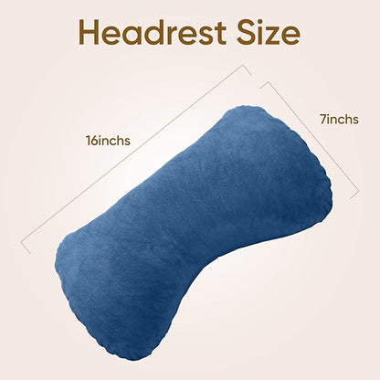 Reading Pillow for Sitting in Bed Adult, Bed Pillow with Shredded Memory Foam, 25''H Pillow with Detachable Neck Roll, Washable Cover, Sitting Up with Extend Arms, Navy