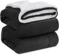 KAWAHOME Sherpa Fleece Throw Blanket for Bed - Extra Warm and Heavy Thick Throw Blankets for Winter, Super Soft 500GSM Plush Blanket, 50"X 60" Dark Grey