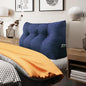 Headboard Pillow Wedge Twin Size Large Bolster Pillow for Bed Triangle Reading Pillow Back Support Pillow for Sitting Up in Bed XXL Couch Daybed Rest Backrest Cushion Linen Blue