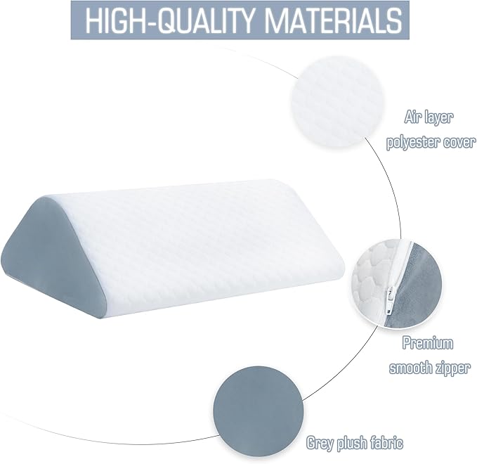 Knee Wedge Pillow Bed Wedge Pillow for Sleeping, Wedge Pillows for After Surgery Leg Pillow for Knee Pain Relief, Back Pain, Sciatica, Hip Support