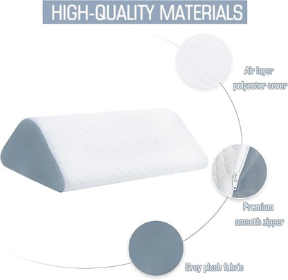 Knee Wedge Pillow Bed Wedge Pillow for Sleeping, Wedge Pillows for After Surgery Leg Pillow for Knee Pain Relief, Back Pain, Sciatica, Hip Support
