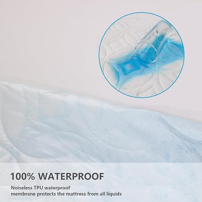 FELTYBED King Size Mattress Protector Waterproof, Soft Breathable Bed Mattress Cover with Deep Pocket 6"- 18", Noiseless & Washable Mattress Pad Cover for Home, Bedroom (White, King)