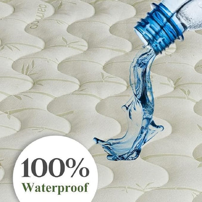 sheetsnthings Waterproof Rayon from Bamboo Jacquard Full Mattress Pad, White