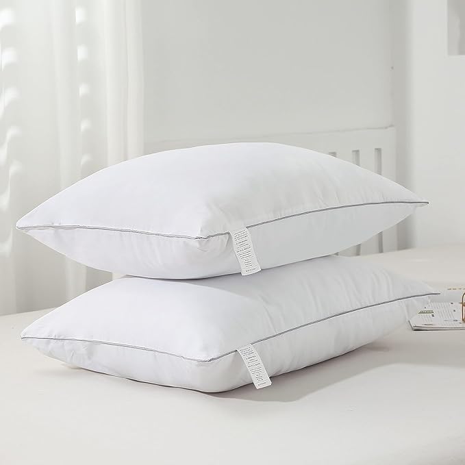 Shatex Soft Bed Pillows Available for All Season, Pillows for Sleeping Queen Size Relieve Cervical Fatigue Ergonomic Pillow Ultra Cozy and Breathable, 1 Pack, White