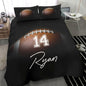 Personalized American Football Bedding Set, Kids 3 Piece Duvet Cover Set with Pillow Shams for Teens Boys, NO Comforter, Twin Size for Rugby Lovers (Football 05)