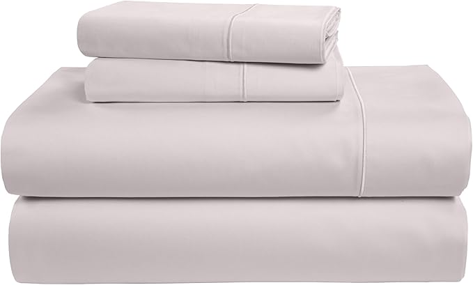LANE LINEN 100% Egyptian Cotton Bed Sheets Queen Size, Long Staple Soft & Comfy Sateen Weave No Pill Fade Resistant Queen Size Bedding Set, Machine wash 15'' Deep Pocket Queen Sheets - Gray Lilac