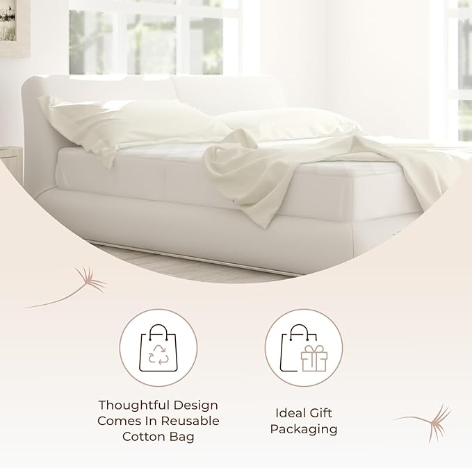 100% Cotton Organic Mattress Pad - Luxury Quilted Mattress Topper Protector Plush & Breathable Machine Washable Design - Fairtrade & GOTS Certified Premium 400GSM Thick with Deep Pocket (Twin XL)