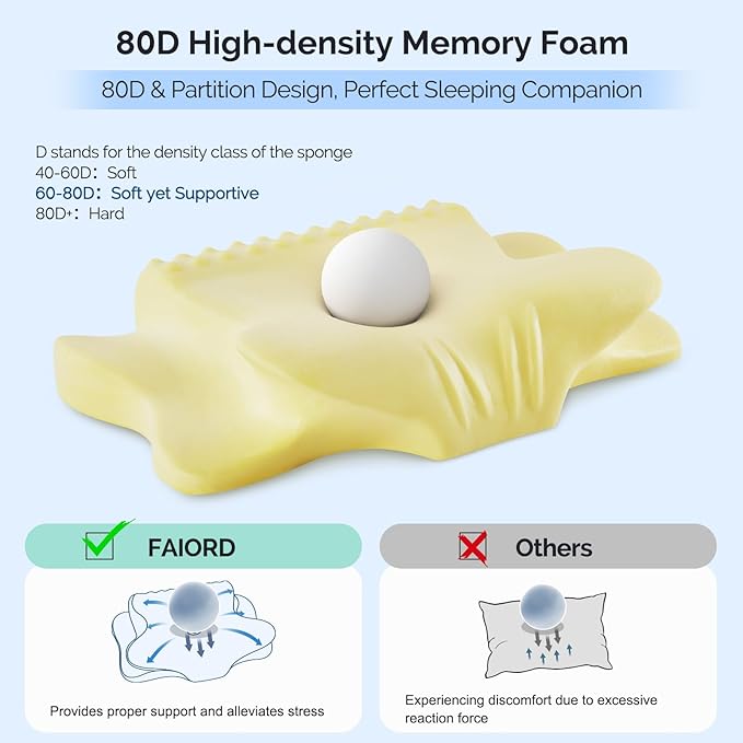 Cervical Pillow for Neck Pain Relief - Cooling Ergonomic Dual-Sided Orthopedic Neck Pillow with Ice Silk Pillowcase, Breathable Memory Foam Contour Pillow for Side, Back, Stomach Sleepers,All Black