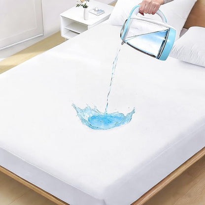 Waterproof Breathable Mattress Protector, Cal-King Noiseless Premium Smooth Mattress Cover, Deep Pocket Fit Up to 21 Inches, Soft Washable Bed Cover
