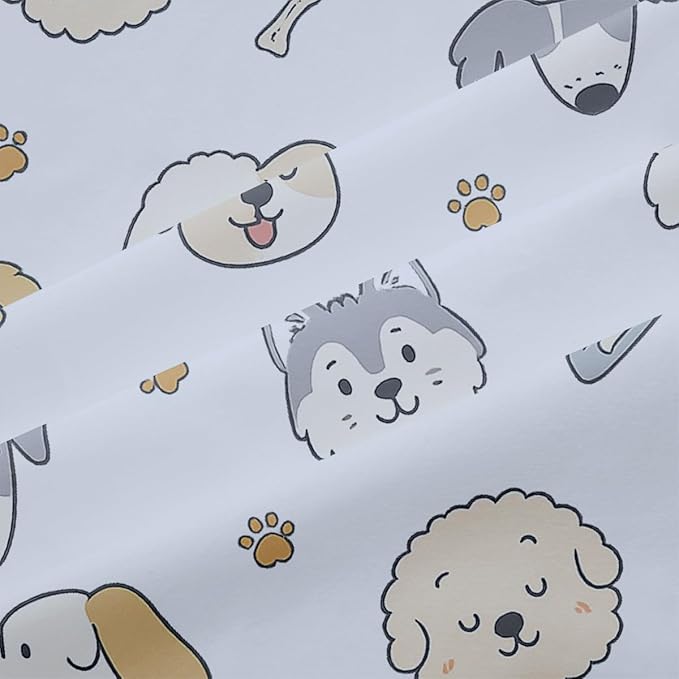 Blue Dog Duvet Cover Sets Twin Size for Kids Boys Girls, Cute Cartoon Comforter Cover with 1 Duvet Cover 69x90 Inches and 1 Pillowcase 20x26 Inches (Twin,No Comforter)