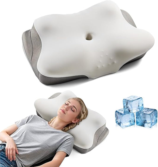 Cervical Neck Pillow for Sleeping, Memory Foam Pillows Ergonomic Contour Bed Pillow Side Sleeper Pillows for Adults, Neck Support Pillow for Back Stomach Sleepers