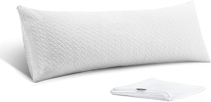 Firm Body Pillow 1.5cm Cubies Memory Foam – Pain Relief & Sleeping & Supportive – with Cooling Cover Hug Pillows 20 x 54 inches