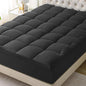 Mattress Topper with Deep Pocket, Extra Thick Pillow Top Mattress Pad, Breathable & Cooling Mattress Cover, Fits 8-21 Inch, Soft Support for Back Pain Relief, Mattress Protector (Twin, Black)