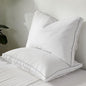 Dreamhood Luxury Goose Feather Down Pillow Queen Size Set of 2 - Made in USA Gusseted Hotel Bed Pillows with Premium 500 TC Cotton, Medium Firm Feather Down Pillow for Back