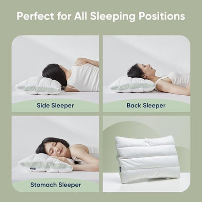 Vesta Silk-Layered Ultra-Thin Pillow, 100% Silk Layer, Slim and Flat Design for Back or Stomach Sleepers, Ultra-Thin Profile (2.5" Height) & Soft - LimeZen