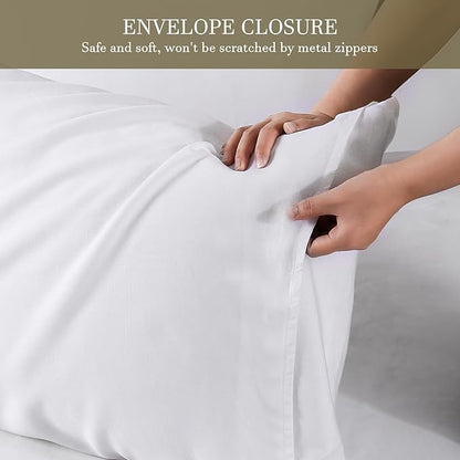 Avolare 2 Pack Pillowcases with Envelope Closure, Summer Pillow Case King Size, Breathable & Machine Washable Pillow Covers for Hot Sleepers, Night Sweats - White (20"x36")
