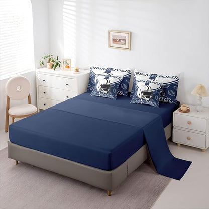 Feelyou Football Full Comforter Set with Sheets for Kids Boys Girls Ball Games 7 Pieces Bedding Set Rugby Bed in a Bag City of Footballs Room Decor Rugby Sports Soft Lightweight