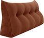 Wedge Headboard Pillow Dorm Room Reading Pillow Back Support for Sitting Up in Bed Bolster Lumbar Cushion Body Positioning Bedrest Corduroy (Coffee, Full (54 * 8 * 20in))