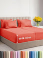 Extra Deep Split King Sheet Set - 7 Piece Breathable & Cooling Sheets - Hotel Luxury Bed Sheets Set - Easy & Secure Fit - Soft, Wrinkle Free & Comfy Sheets Set - Coral Sheet Set w/Extra Deep Pockets
