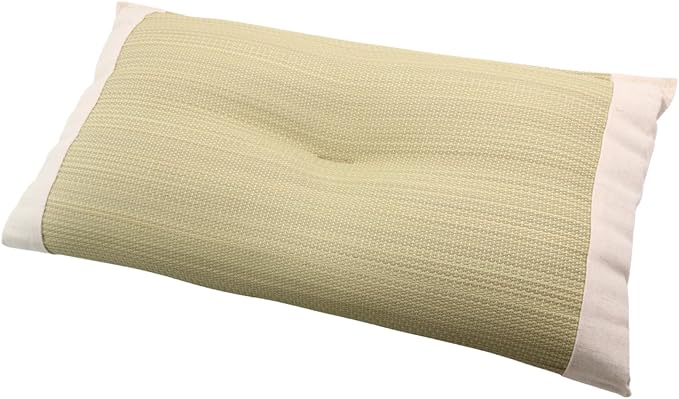 BJDesign Japanese Igusa (Rush Grass) Pipe Bed Pillow, Made in Japan, All Sleepers, Breathable & Deodorizing, 11.8x19.7x2.6 Inch