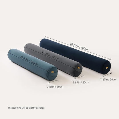 Long Round Body Pillow for Adults – Bolster Pillow for Bed, Cervical Roll Pillow, Firm Support for Sleeping,47.24 x 7.87 Inches,Teal Blue