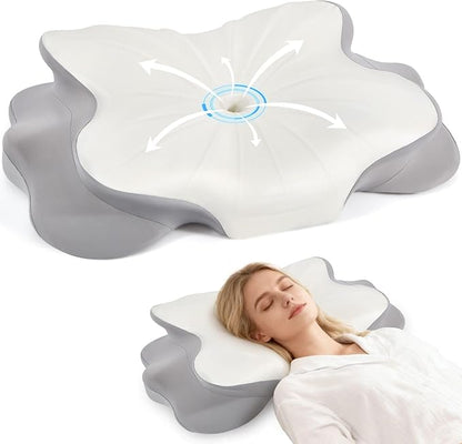 Cervical Pillow for Neck and Shoulder,Contour Memory Foam Pillow,Ergonomic Neck Support Pillow for Side Stomach Back Sleepers with Skin-Friendly Pillowcase