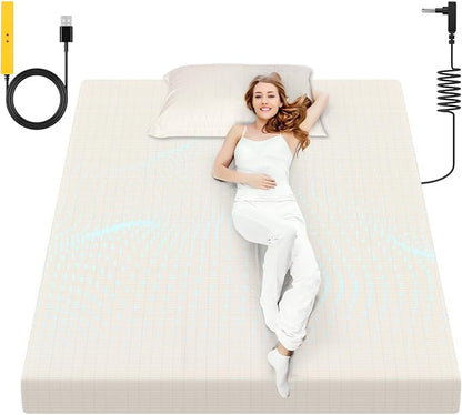 Grounding Sheet, 90% Organic Cotton + 10% Pure Silver Organic Fitted Grounded Sheet for Improved Sleep, Connected Earth Energy - Healthy Sleep Therapy (White, (78 * 80.3 * 15inch))
