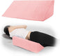 Bed Wedge Pillow for Side Sleeping Foam Filled Body Positioning Triangle Pillow Suitable for Pregnancy and Surgery Prevent Bed Sore for Leg and Back Support with Pillow Case (Light Pink)