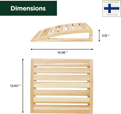 Sauna Headrest - Handmade from Finnish Pine Wood - Ergonomic Neck Support Pillow