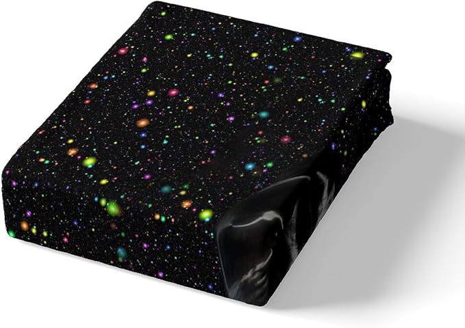 Castle Fairy Black Horse Duvet Cover Set Twin Size,Colorful Shiny Starry Sky Comforter Cover for Kids Boys Bedroom Gift,Animal and Space Themed Bedding Set with 1 Pillowcase Bedspread