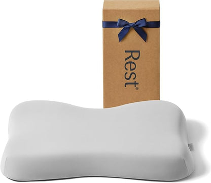 REST® Evercool® Cooling Pillow, Instant Cool-to-Touch Shell Fabric & Breathable Silicone Sponge Core for All-Night Temperature Regulation & Ergonomic Support, Medium Height, Light Gray