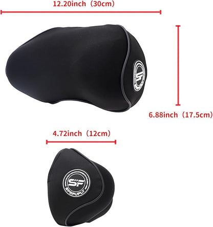 2 Pack - Car Headrest Pillow for Neck Support, 100% Memory Foam Car Neck Pillow with Sleep Mask - Universal Fit Head Rest Travel Pillow Car Pillow for Pain Relief While Driving(Contains 2 Eye Masks)