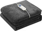Wapaneus Heated Blanket Electric Blanket 62" x 84" Twin Size with 10 Heating Levels and 12 Hours time Settings, Flannel Fast-Heating Electric Blanket, ETL Listed, Machine Washable, Dark Grey