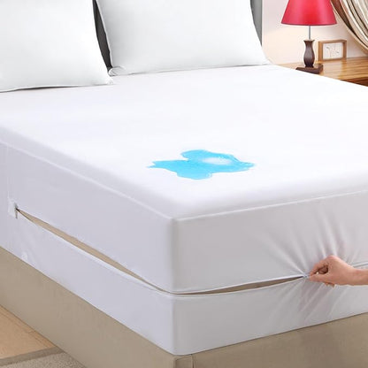 Zippered Mattress Encasement Twin XL, Waterproof Zipper Mattress Protector, Breathable, Noiseless, Machine-Washable Zip Mattress Cover，Fitting 7" - 13" Deep Mattress