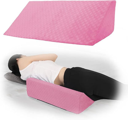 Bed Wedge Pillow for Side Sleepers, Body Position Wedges, Side Wedge Pillow for Sleeping Back Positioning Elevation Pillow for Bed Sores Elder and Pregnant Woman (Dark Pink)